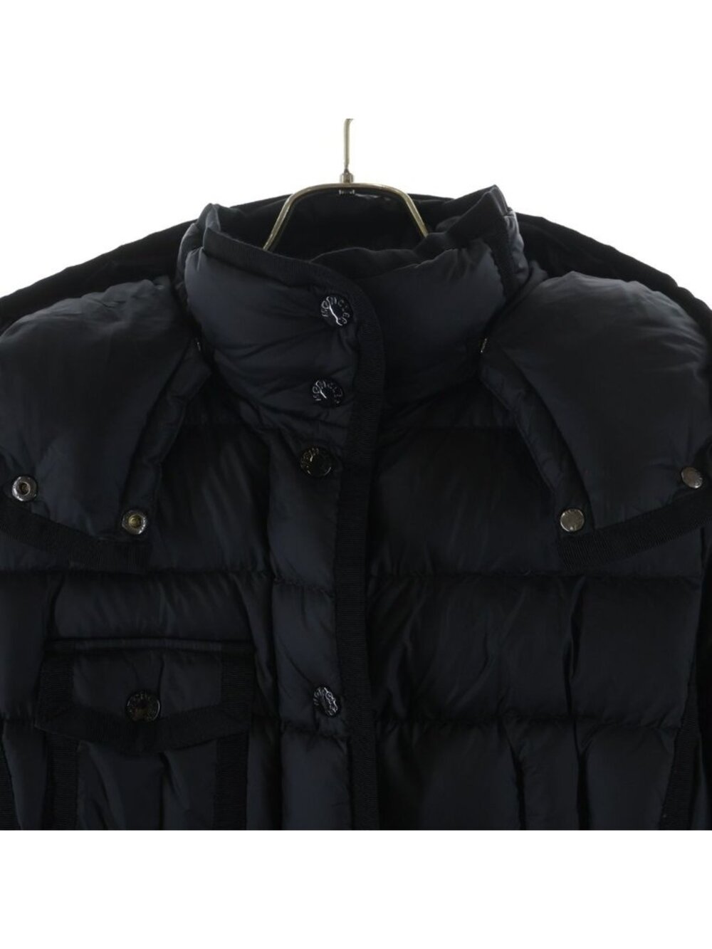 Moncler Hermine Patch Logo Hooded Zip Up Long Jacket - Picture 3 of 8